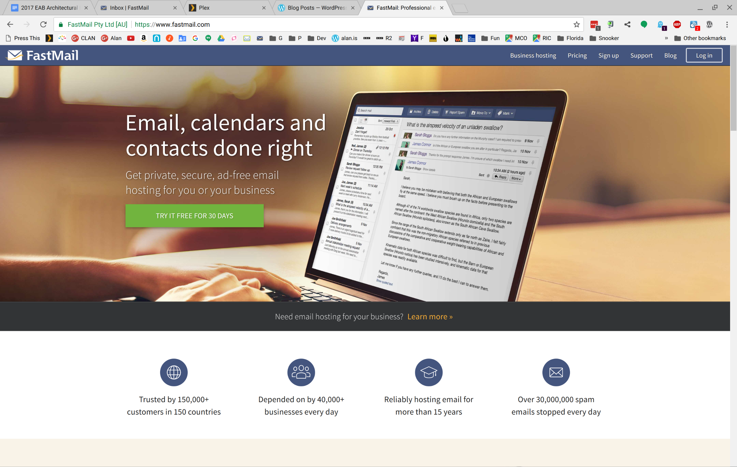 Moved from RackSpace to FastMail