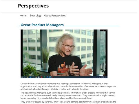 What makes a great product manager by James Hamilton