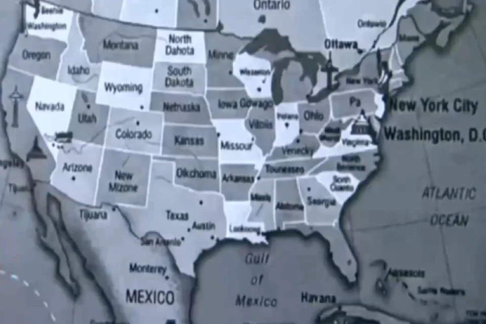 Name the states in the USA